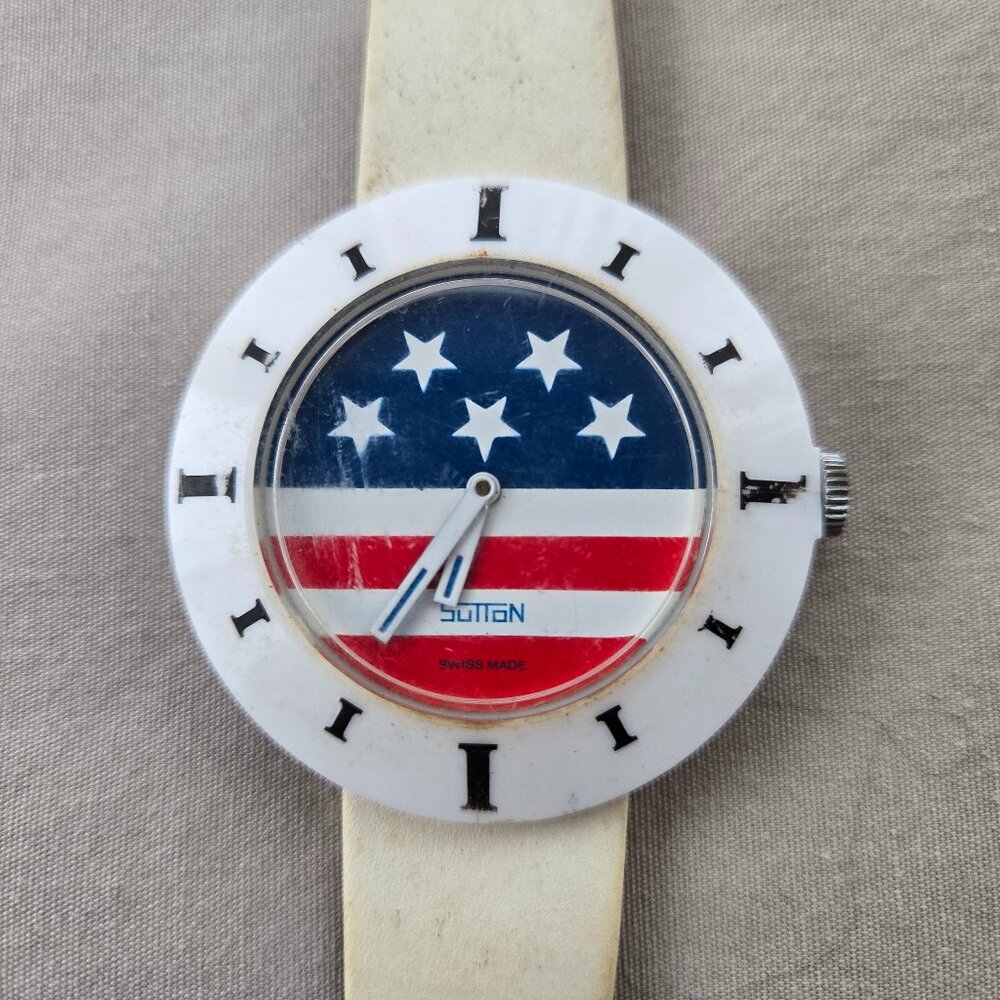 Sutton American Flag Dial with White Strap